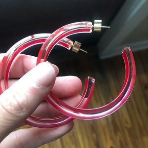 Allison Lou red lucite hoops